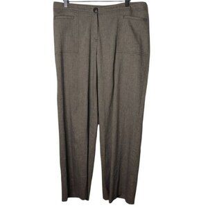 J.Jill pants womens 12 brown stretch wide-leg wool-blend trousers business
